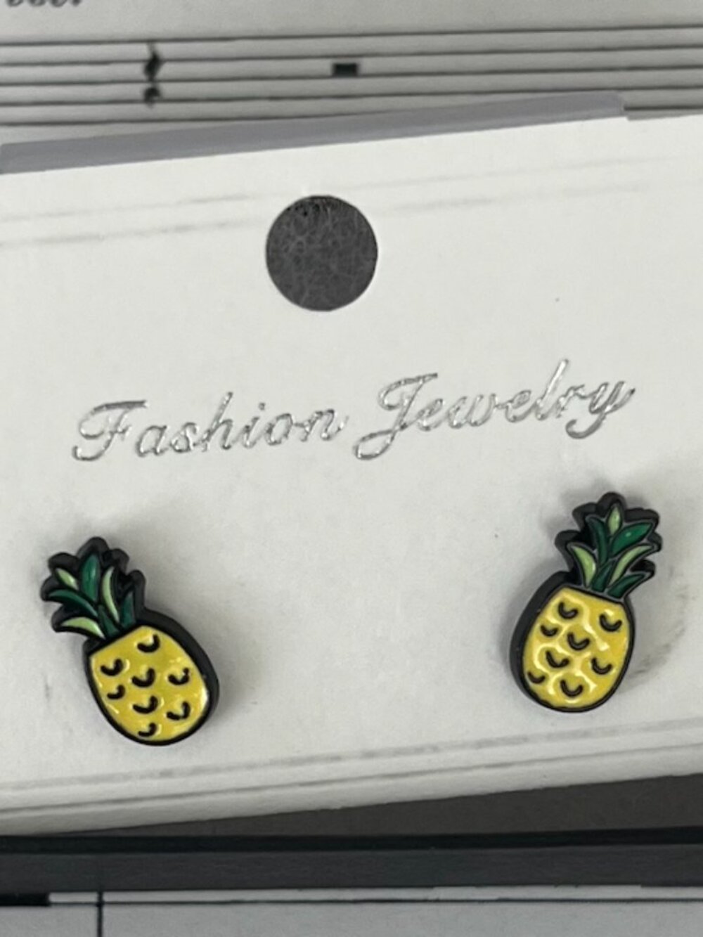 Cute Pineapple Stud Earrings Yellow Fruit Enamel Earrings Tropical Jewelry Gift